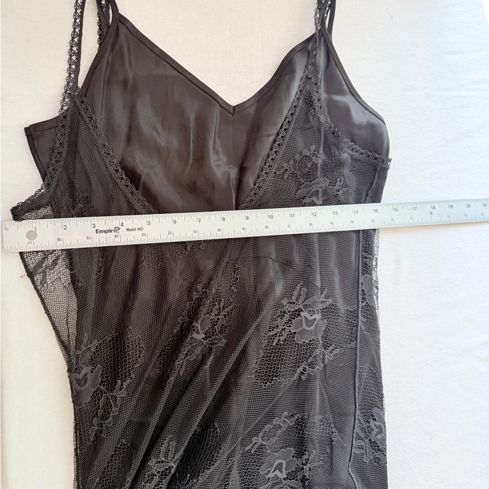 Vtg Max Studio 90s Whimsigoth Black Mesh Maxi Dress - Size M - Picture 7 of 16